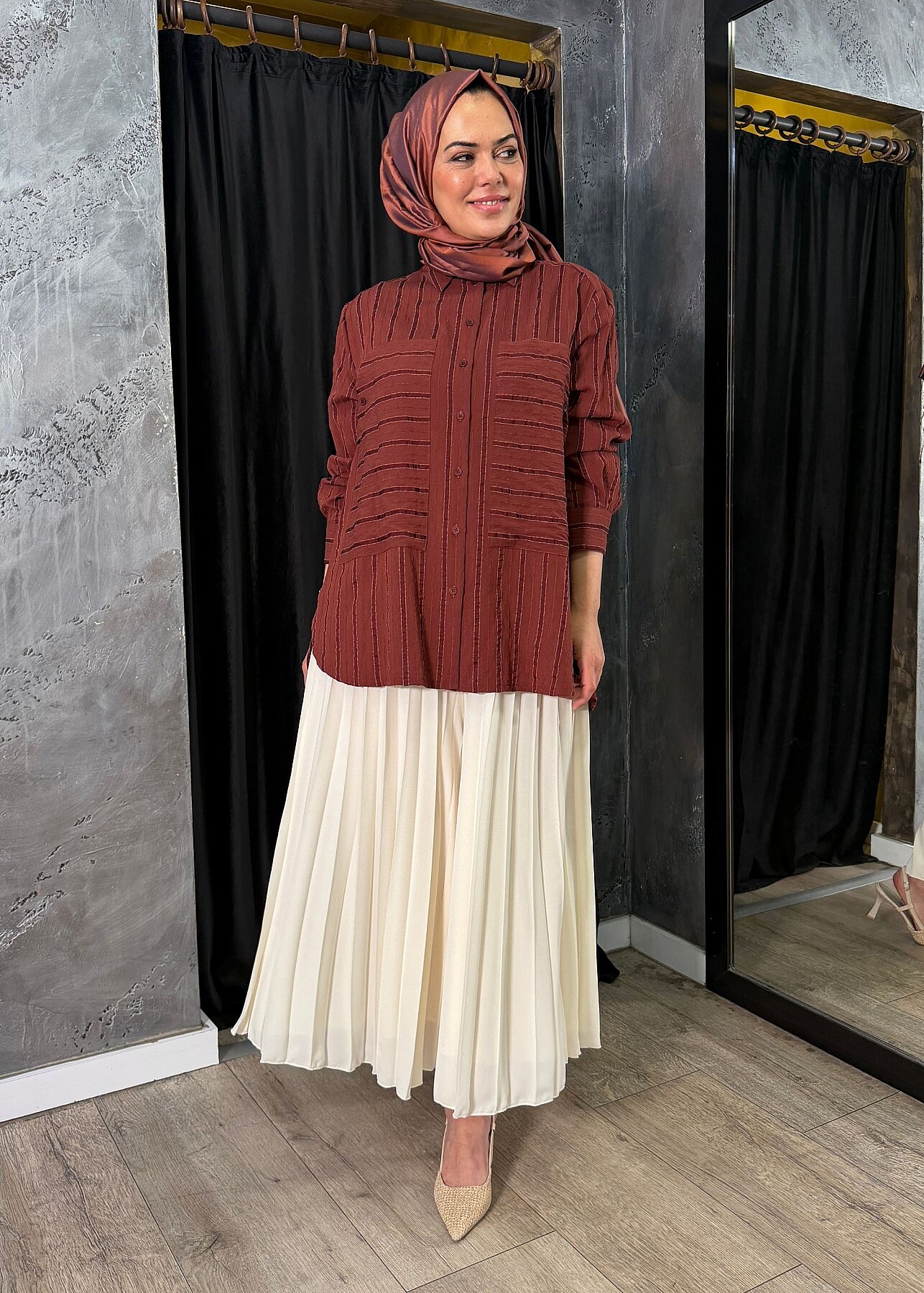 Cloche Venüs Plise Pantolon EKRU - 3