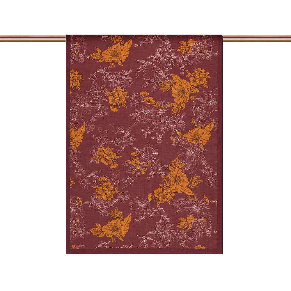 İpekevi Çiçek Desenli Şal Erguvan - 2