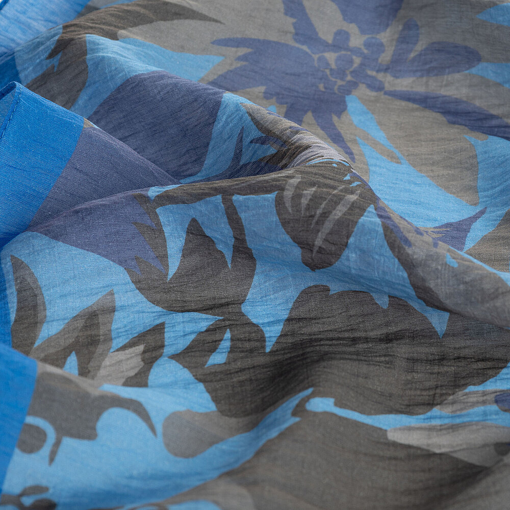 İpekevi Flora Desen Şal bebe mavi gri - 4