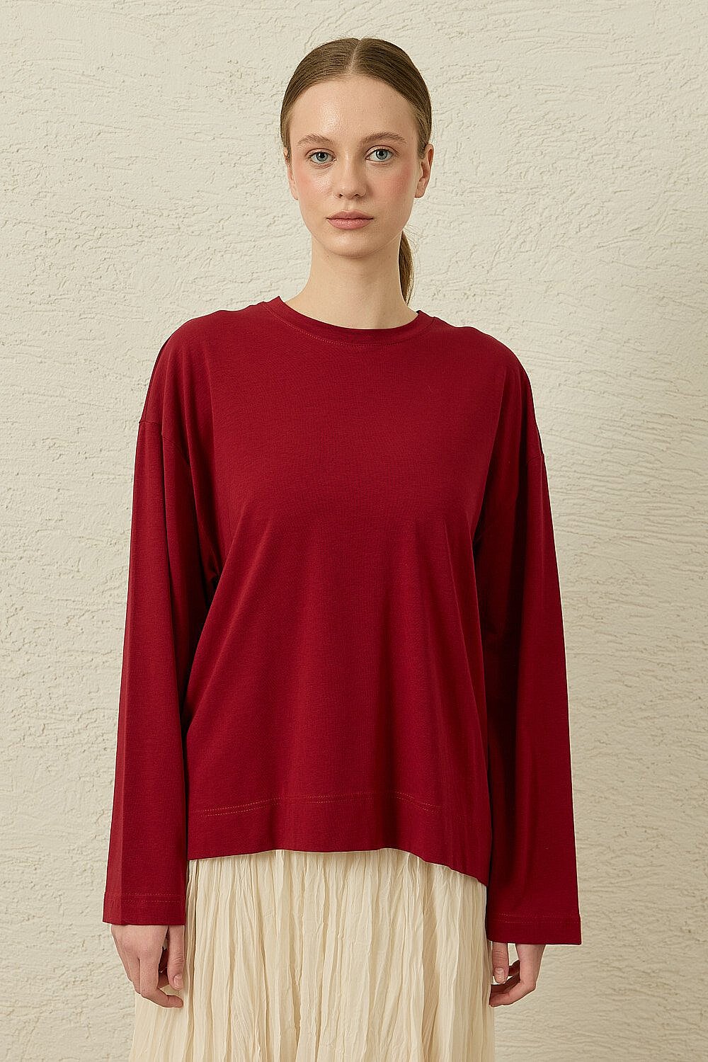 MerWish Comfy Penye Tunik BORDO - 1
