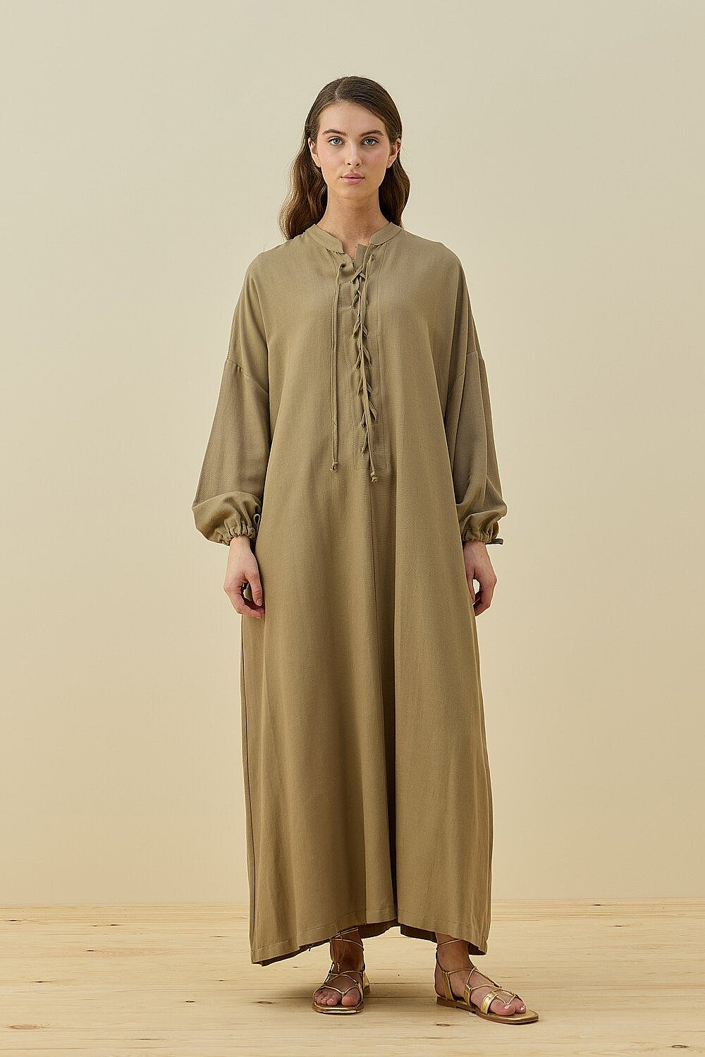 MerWish Robee Elbise HAKİ - 1