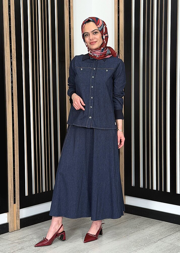 Miss Dalida Denim Çan Etek Navy