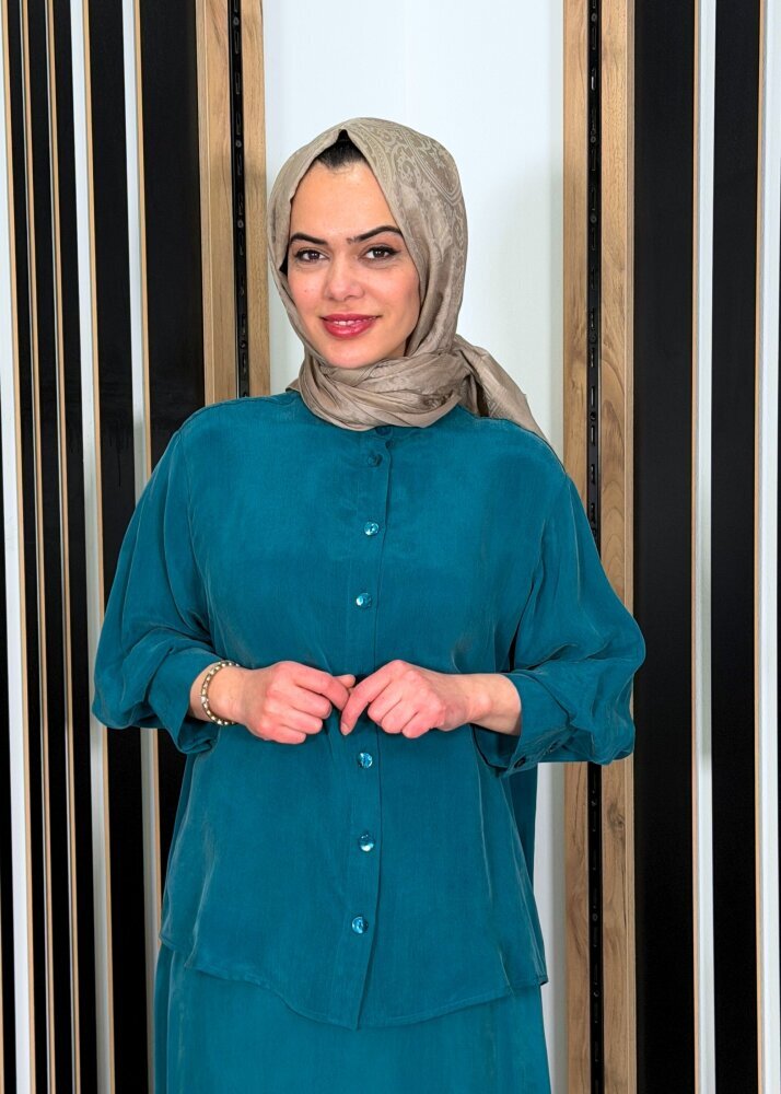 Miss Dalida Hakim Yaka Cupro Tunik North Sea