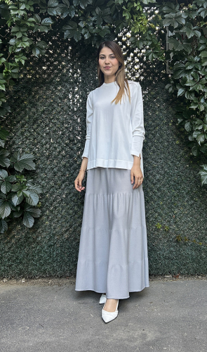 Miss Dalida Merserize Kloş Etek GREY