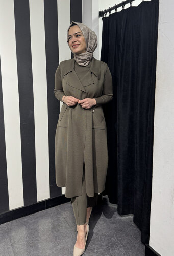 Miss Dalida Önü Çıtçıtlı Yelek DARDO-TAUPE