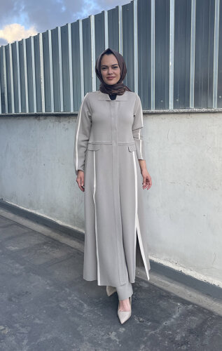Miss Dalida Yırtmaç Detaylı Uzun Triko Hırka MİNK