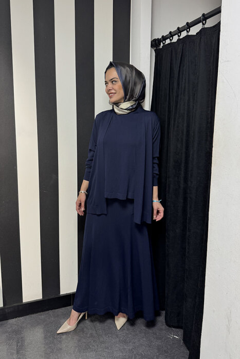 MissDalida Cepli Triko Etek Navy Blue - 3