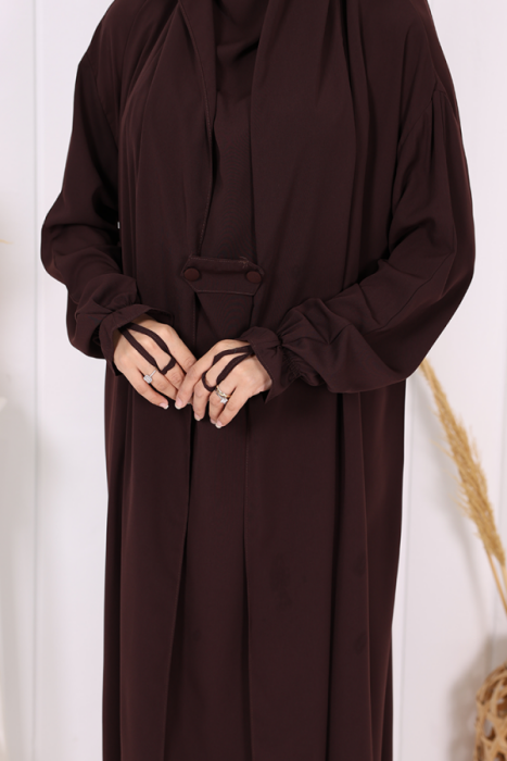 Nazlınur Collection Cilbab Abaya KAHVE - 7
