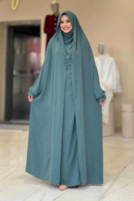 Nazlınur Collection Cilbab Abaya MİNT - 1