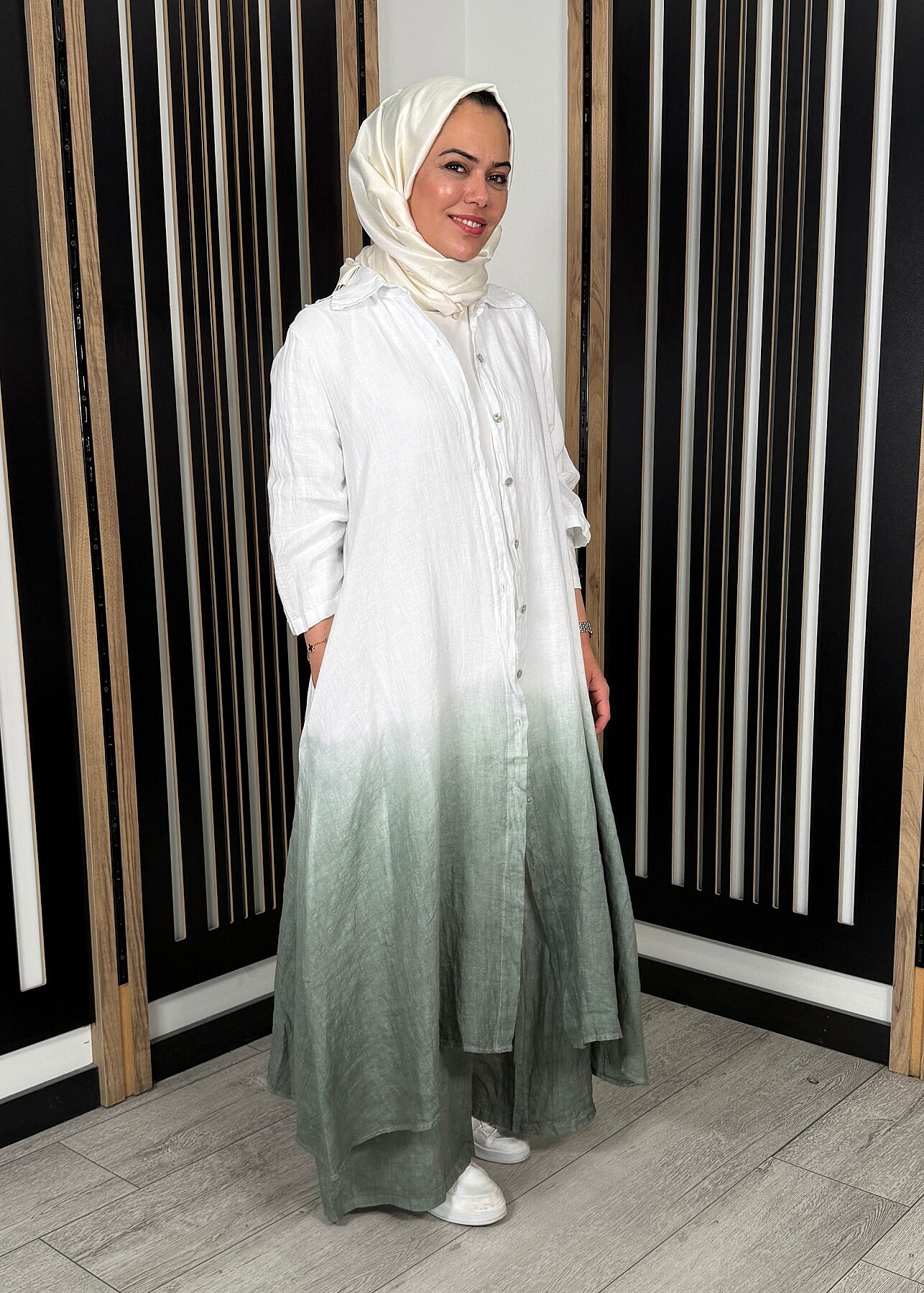 Nazlınur Collection Degradeli Pantalonlu Takım HAKİ - 2