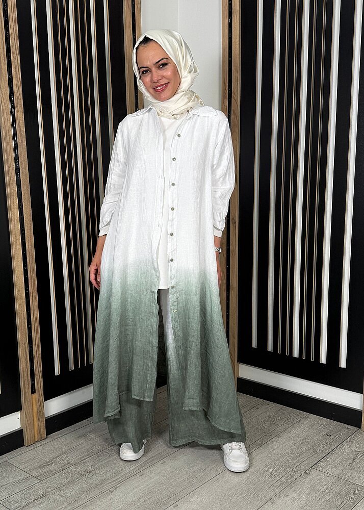 Nazlınur Collection Degradeli Pantalonlu Takım HAKİ - 6
