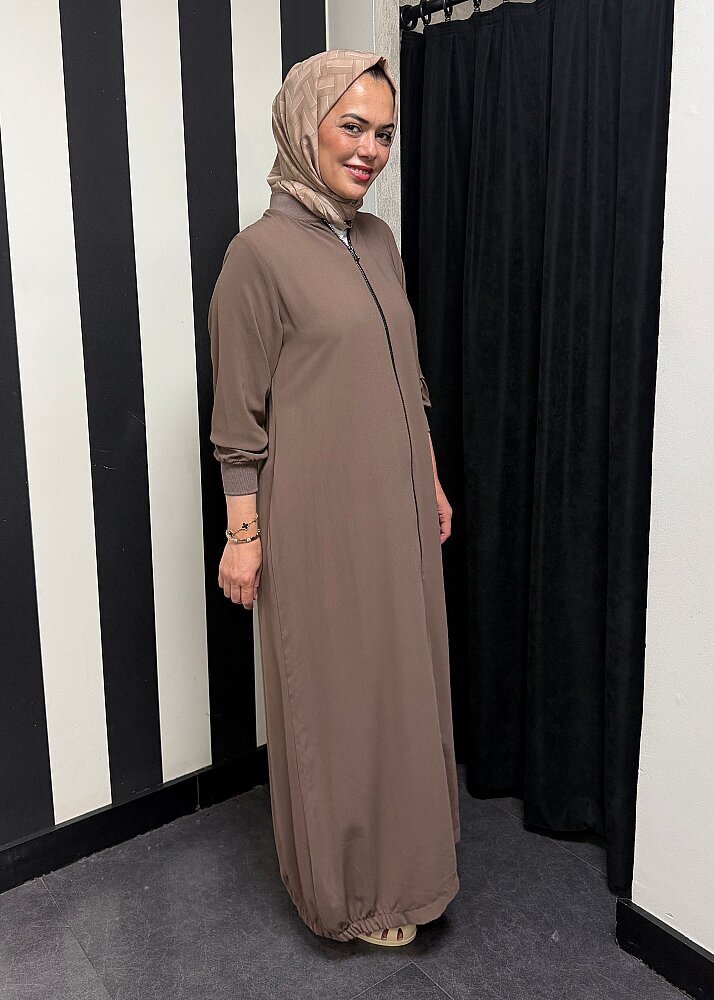 Nazlınur Collection Ribanalı Ferace VİZON - 4