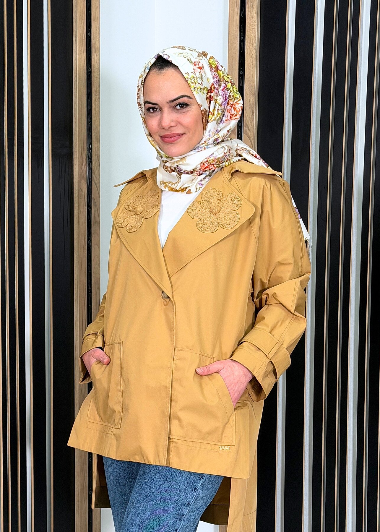 Vuu Arkası Uzun Oversize Ceket CAMEL - 1