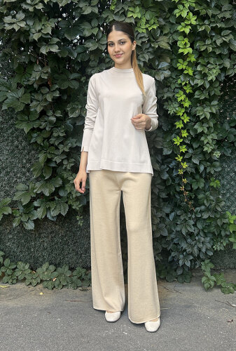 Yeşim Özcan Triko Pantolon CAMEL